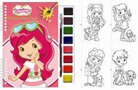 Kniha Strawberry - Omalovánky s vodovými barvami a štětcem