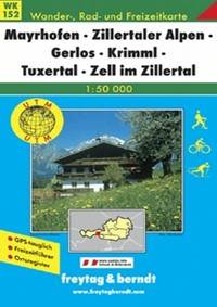 152 Mayrhofen, Zillertaler Alpen, Gerlos, Krimml 1:50 000