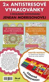 Antistresové vymaľovánky s pastelkami – set