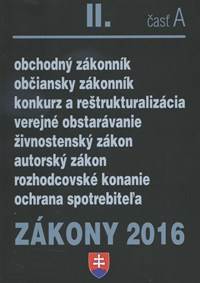 Zákony 2016/II časť A