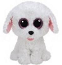 Plyš očka střední bílý pes