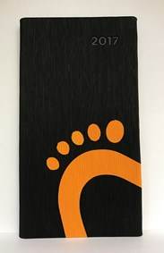 Diár 2017 týždenný vreckový Cat - čierna/oranžová