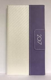 Diár 2017 týždenný vreckový Erie - biela/fialová