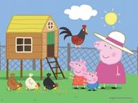 Puzzle Prasátko Peppa Návštěva kurníku