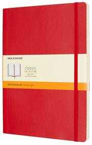 Moleskine: Zápisník měkký linkovaný červený XL