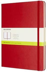 Moleskine: Zápisník tvrdý čistý červený XL