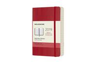 Moleskine: Diář 2019 denní měkký červený L
