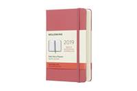 Moleskine: Diář 2019 denní tvrdý růžový S