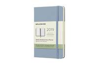 Moleskine: Plánovací zápisník 2019 tvrdý světle modrý S