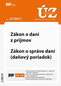 UZZ 27/2017 Zákon o dani z príjmov, Zákon o správe daní (daňový poriadok)