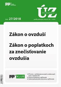 UZZ 27/2018 Zákon o ovzduší, Zákon o poplatkoch za znečisťovanie ovzdušia