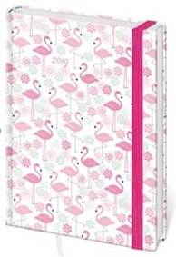 Diář 2019 A5 LYRA týdenní s gumičkou Flamingo