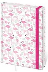 Diář 2019 A6 LYRA týdenní s gumičkou Flamingo