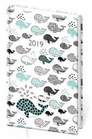 Diář 2019 A7 LYRA týdenní Whales
