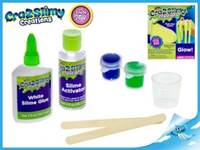 Sada na výrobu slizu Cra-z-slimy svítícího ve tmě s doplňky v krabičce