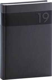 Denní diář Aprint 2019, černý, 15 x 21 c