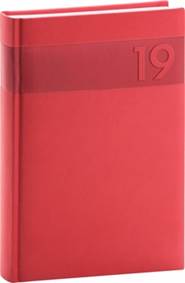Denní diář Aprint 2019, červený, 15 x 21