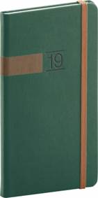 Kapesní diář Twill 2019, zelený, 9 x 15,