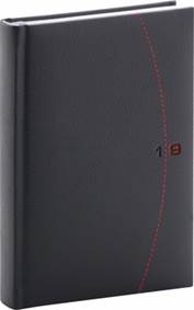 Denní diář Tailor 2019, černý, 15 x 21 c