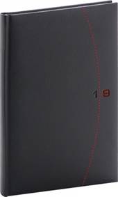 Týdenní diář Tailor 2019, černý, 15 x 21