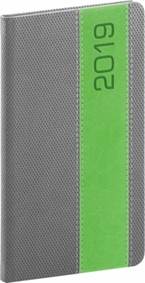 Kapesní diář Davos 2019, šedozelený, 9 x