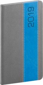 Kapesní diář Davos 2019, šedomodrý, 9 x