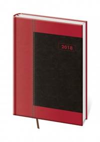 Diář 2018 týdenní A5 Duel červený s černým st