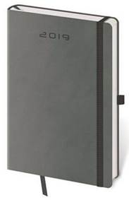 Diář 2019 kapesní Flexies tmavě šedý s poutke