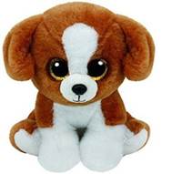 Beanie Babies Snicky hnědo-bílý pes 15 cm