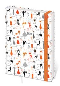 Diář A5 LYRA denní s gumičkou Cats
