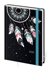 Diář A5 LYRA týdenní s gumkou Feathers