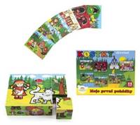 Kostky Moje první pohádky dřevo 12ks v dřevěné krabičce