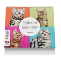 Týdenní kaledář 2019 Kočky - stolní kalendář