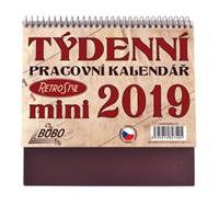 Týdenní pracovní kalendář 2019 mini Retrostyl - stolní kalendář