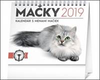 Mačky, s menami mačiek- stolový kalendár 2019