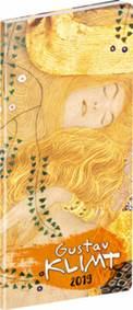 Vreckový diár Gustav Klimt SK 2019, plánovací mesačný, 8 x 18 cm