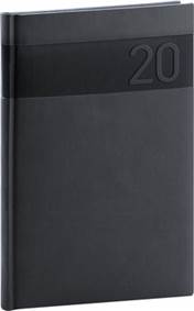 Týdenní diář Aprint 2020, černý, 15 × 21