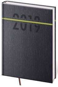 Diář 2019 týdenní A5 Stripes černo/zelený