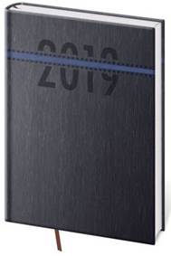 Diář 2019 týdenní A5 Stripes černo/modrý
