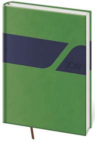 Diář 2019 týdenní A5 Wave zeleno/modrý