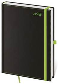 Diář 2019 týdenní A5 Black Green s poutkem