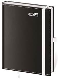 Diář 2019 týdenní B6 Black&White s poutkem