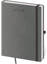 Diář 2019 týdenní B6 Flexies tmavě šedý s pou
