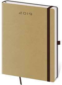 Diář 2019 týdenní B6 Flexies hnědý s poutkem