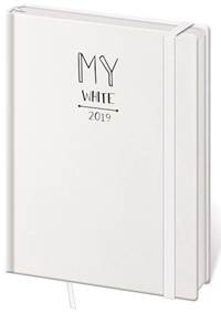 Diář 2019 - My White/týdenní B6/s gumičkou