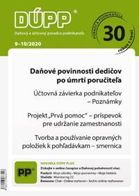 DUPP 9-10/2020 Daňové povinnosti dedičov po úmrtí poručiteľa