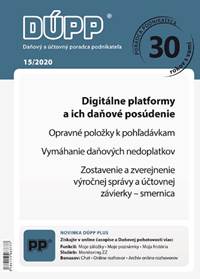 DUPP 15/2020 Digitálne platformy a ich daňové posúdenie