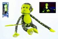 Opice svítící ve tmě plyš šedá/žlutá