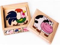 Dřevěné puzzle Moje první zvířátka Statek