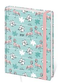 Diář 2021 B6 LYRA týdenní s gumičkou L404 Flamingo